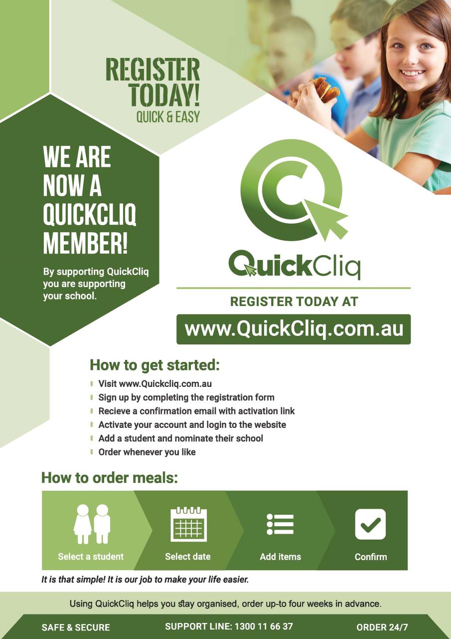 QuickCliq ONLINE canteen orders